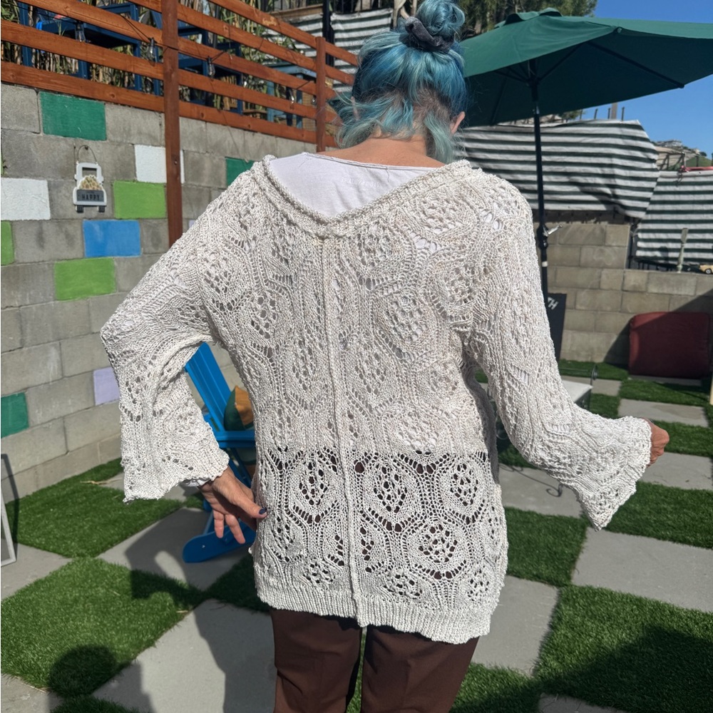 POL lace-style over size sweater. NWOT